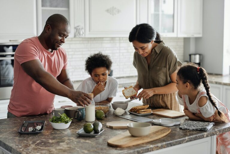 Family Preparing food together